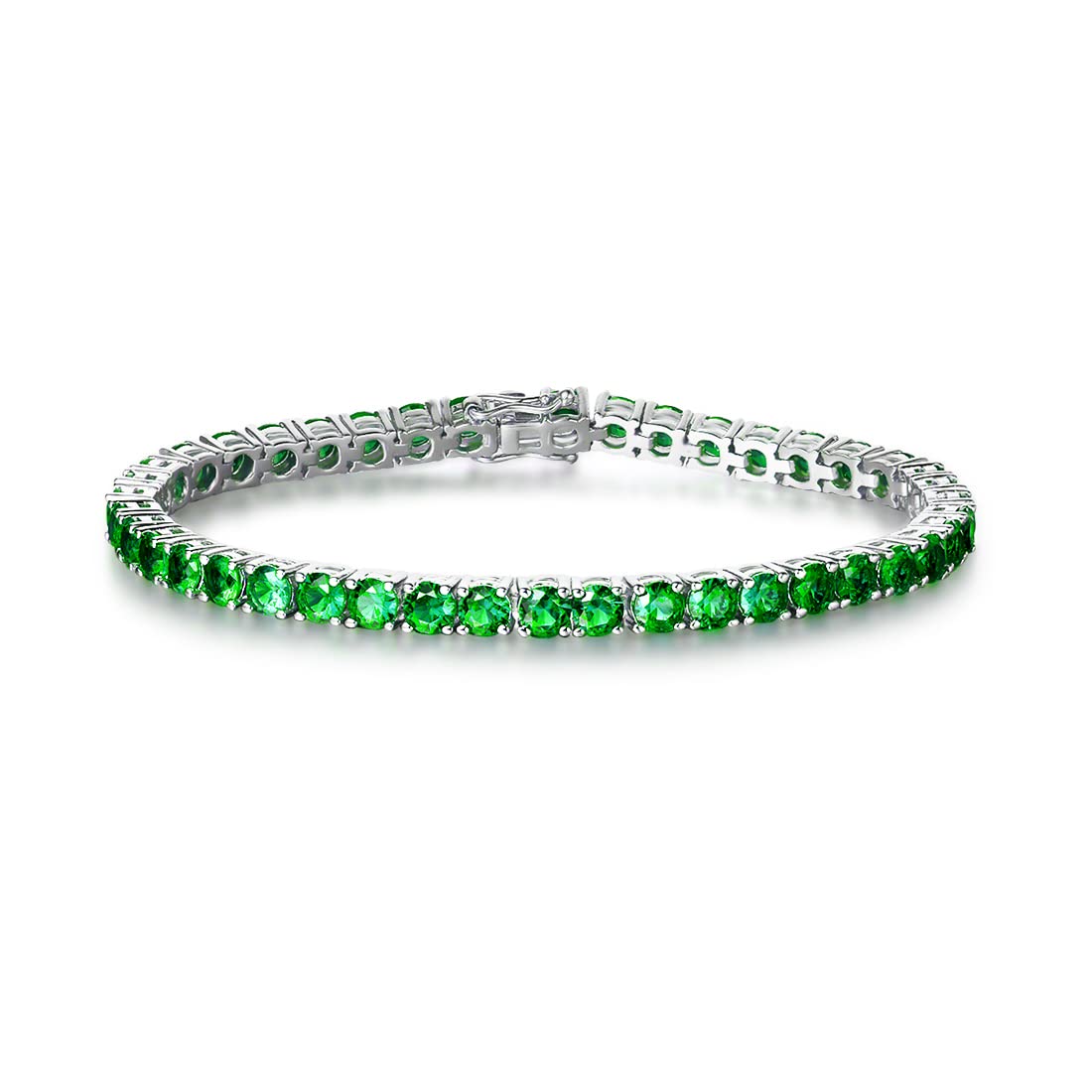 Birthstone Tennis Bracelet, 14K Gold Plated Tennis Bracelets for Women, Fine Jewellery Wedding Bridal Prom Birthday Gift for Her Women Girls, Length 7.5 Inch, Width 4mm