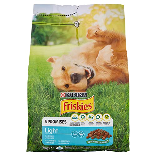 Purina Friskies Crocchette Cane Vitafit Light con Pollo e Verdure, 3 kg
