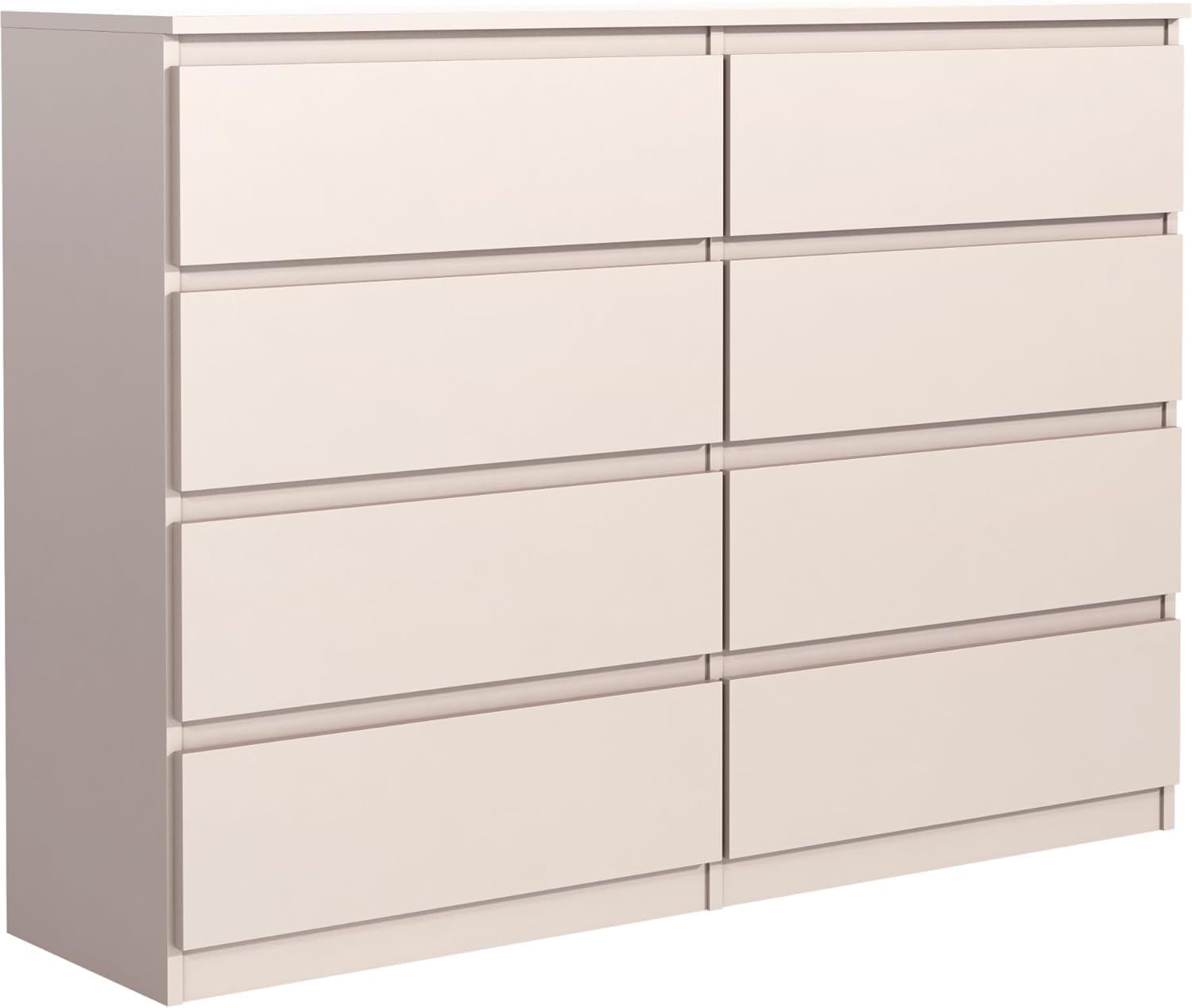 Commode à 8 tiroirs de 140 cm, idéale pour Le Salon, la Chambre à Coucher, la Chambre d'enfant, la Chambre d'adolescent et Le Bureau, Solution Moderne et élégante pour Un Rangement élégant
