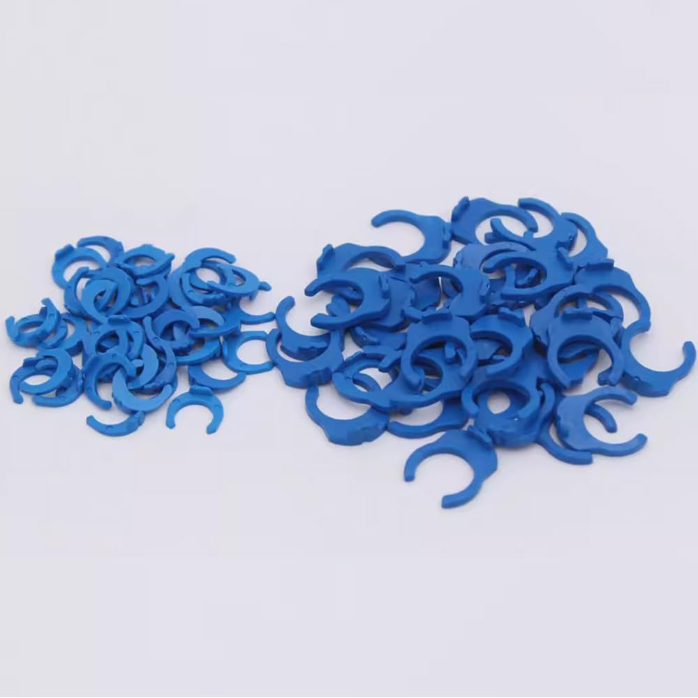 100 Stück 1/4 Zoll 3/8 Zoll Verriegelungs-Clips, Schnellverbindungsklemmen für RO Umkehrosmose-Wasserfilter-Armaturen (1/4 Zoll und 3/8 Zoll)