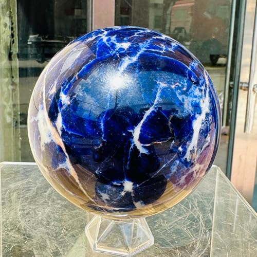 Esfera de cristal de cuarzo sodalita azul de 350-400 g para decoración 7