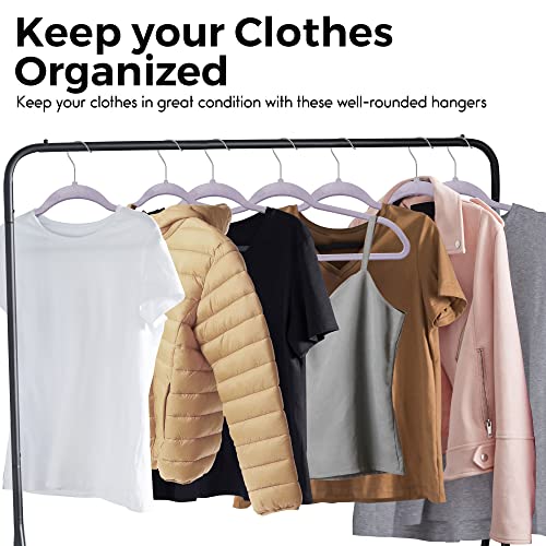 Techzoo Premium Velvet Hangers 50 Pack Ultra Thin Non Slip Adult Felt Space Saving Suit Hanger For Closet Heavy Duty Coat Pants Jackets Dress Hangers 360° Swivel Hook Hold Upto 10 Lbs Purple Hangers #TOP5