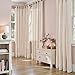 jinchan Linen Curtains for Living Room Candy Striped Curtains 84 inch Length for Baby Girls Kids Room Ticking Stripe Pattern Light Filtering Nursery Drapes Grommet Window Treatments 2 Panels Candy