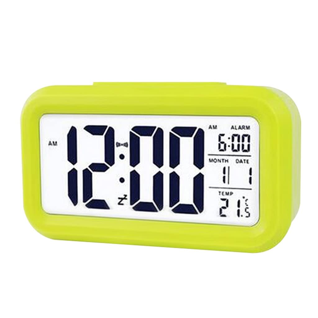 HRWLY Smart Temperature Alarm Clock LED Display Digital Backlight Calendar Desktop Snooze Mute Electronic Mini Watch(Vert)