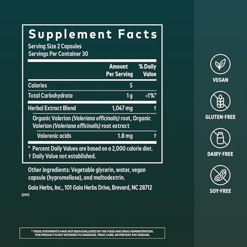 Gaia Herbs Valerian Root Extract Capsules