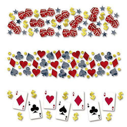 Preisvergleich Produktbild Partykonfetti Casino Konfetti Place Your Bets 34 g Papierkonfetti Dekokonfetti Mottoparty Event Tischdeko Spieleabend Tischkonfetti Zockerabend Streudeko Zockerabend
