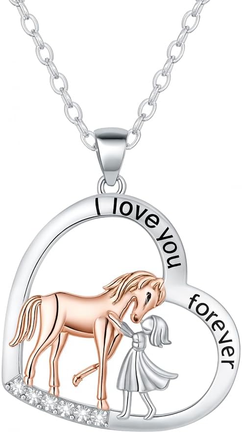 Horse Pendant Necklace 925 Sterling Silver Women Western Jewelry Horse Themed Gift for Women