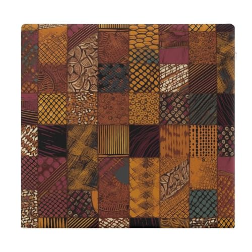 Coussin de siège carré patchwork africain 38x35cm en mousse à mémoire de forme lavable - 2