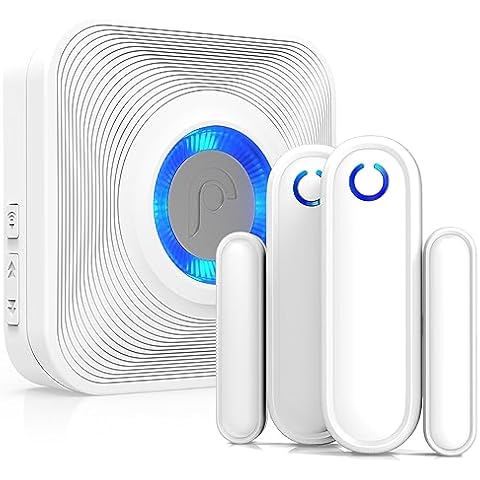 Fosmon WaveLink Wireless Door Chime with 500 Feet Range, 58 Tunes, 5 Volume Levels & LED Indicators for Home/Business/Office (1 Receiver + 2 Sensors) Cover