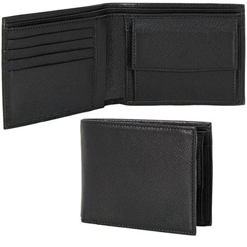 Takestop® Portafoglio Uomo Nero con Portamonete