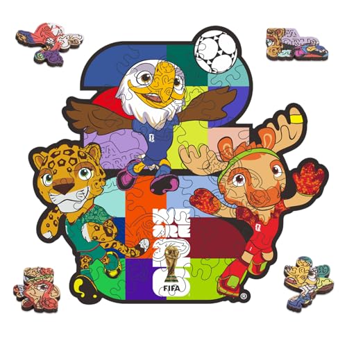 Image of FIFA World Cup 2026 Zayu, Clutch & Maple 26PCS Wooden Pocket Puzzle