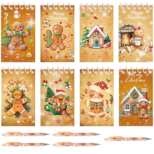 Roaring Good Time cadeaux de noël pour fêtes mini blocs notes bonhomme pain dépice stylo chaussettes noël récompenses classe fournitures bureau cadeaux filles