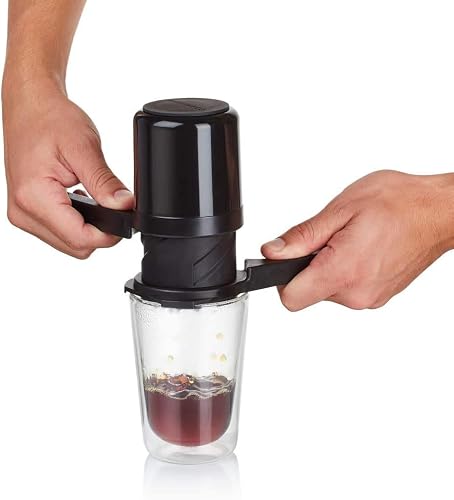 Barista and Co Twist Press 2.0 compact coffee maker in black
