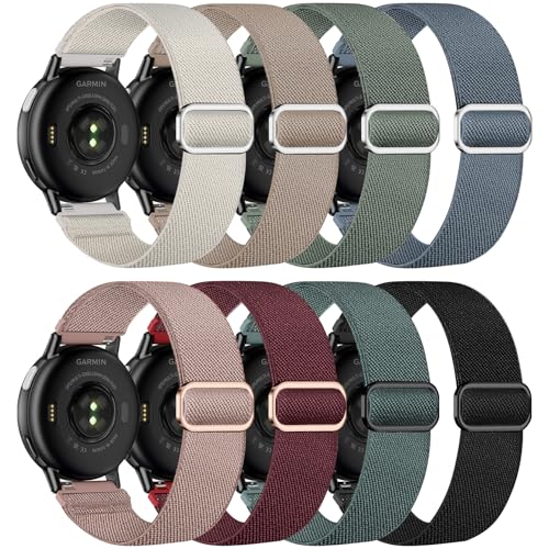 8�{�p�b�N �L�k���i�C���� Garmin Vivoactive 6 �E�H�b�`�o���h/Vivoactive 5/Forerunner 70/170/165/55�ɑΉ� 20mm �_�炩���L�k���̂���t�@�u���b�N�X�g���b�v Garmin Venu Sq 2 ��