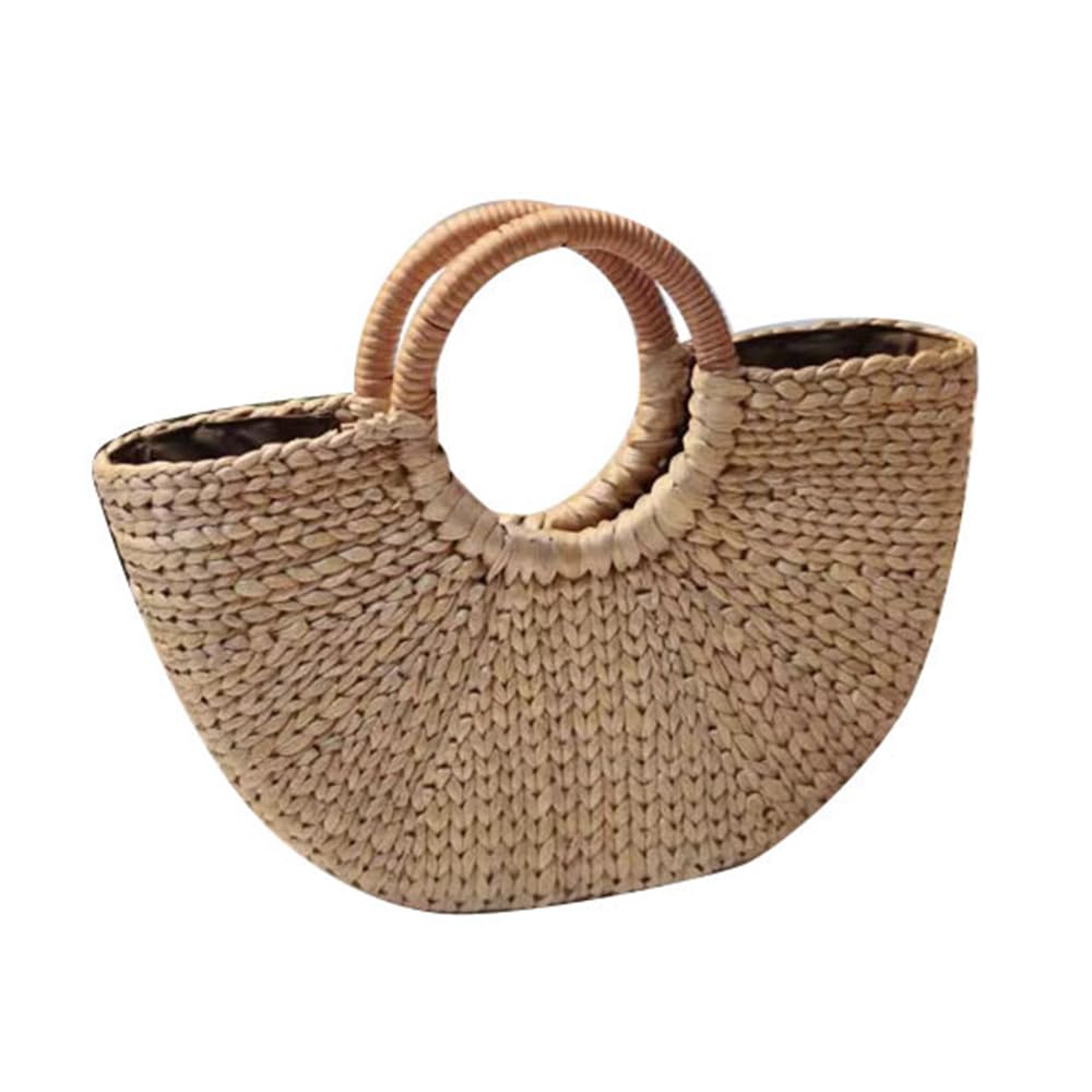 Tote Bag for Women Rattan Tote Bag Hand-Woven Straw Bag for Vacation Summer Beach Handbag for Travel