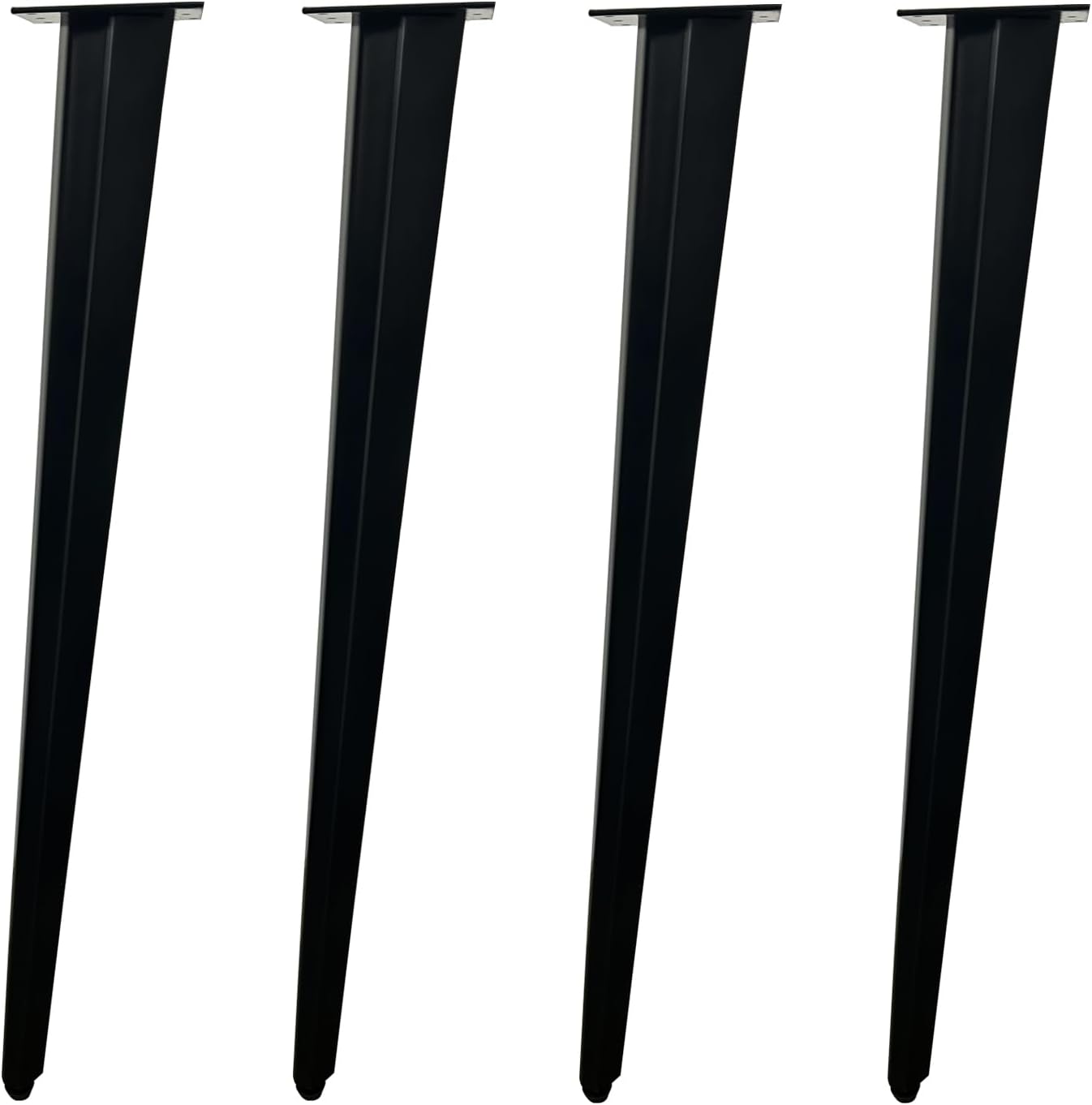 QLLY 28 inch Metal Slant Table Legs, Heavy Duty Metal Desk Legs, Angled Furniture Legs, Easy Assembly - Ideal for Office Desks, and Modern Furniture, Set of 4 (Black)