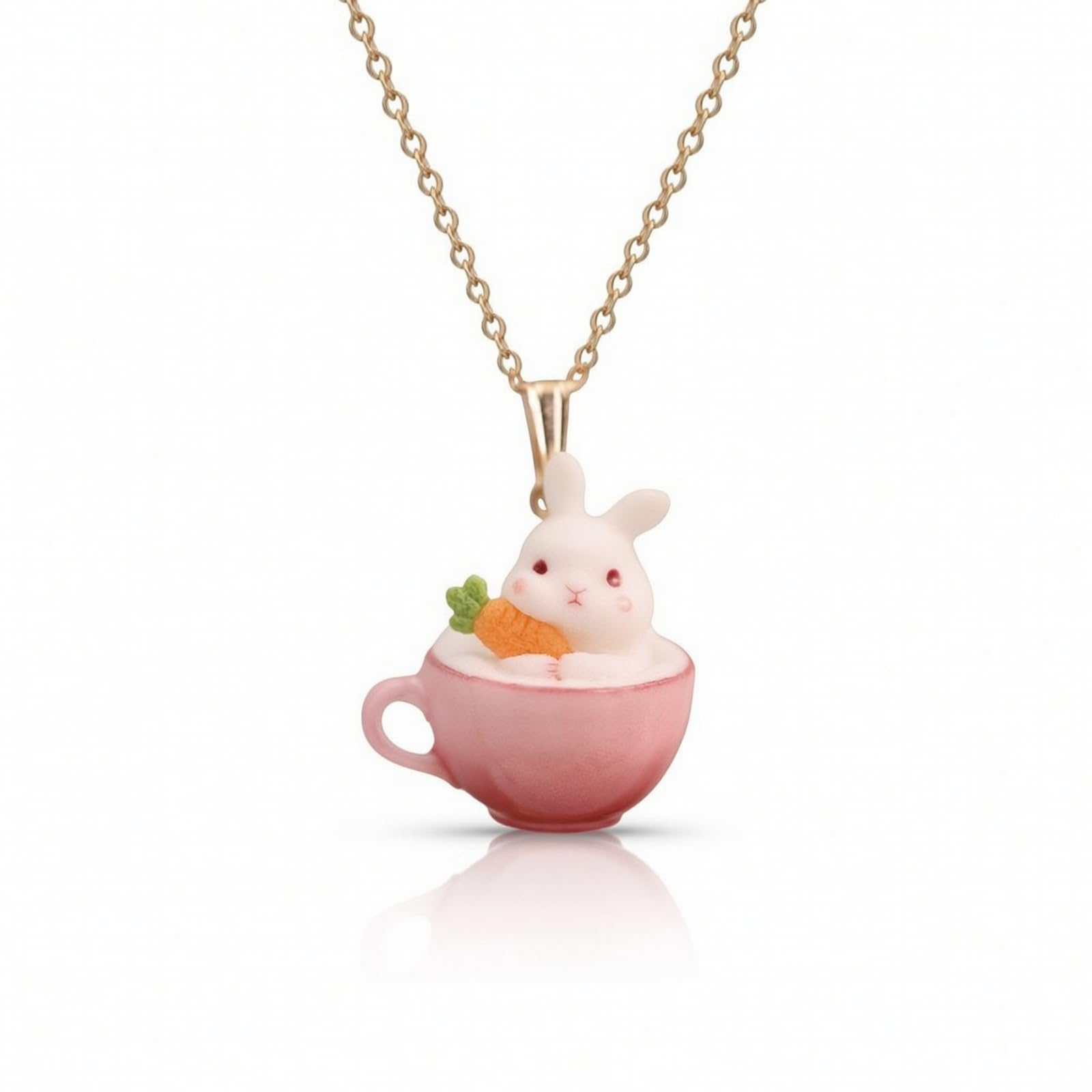 Ciondolo con Coniglio in una Tazza Carino Ciondolo a Forma di Coniglio Mini Pendenti per Ragazze, Collezionisti, Uso Quotidiano, style to 2
