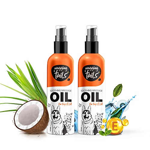 Wagging Tails Soothing Pets Oil – 200 ml -Pack of 2 |Massage Oil for Dogs, Cats, and Pets with Vitamin E | Natural Oil use to Controls Hair Fall & Improves Coat Shine and Softness