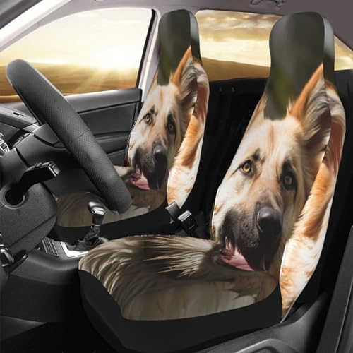 Housse de siège de voiture berger allemand (lot de 2) élastique et lavable universelle