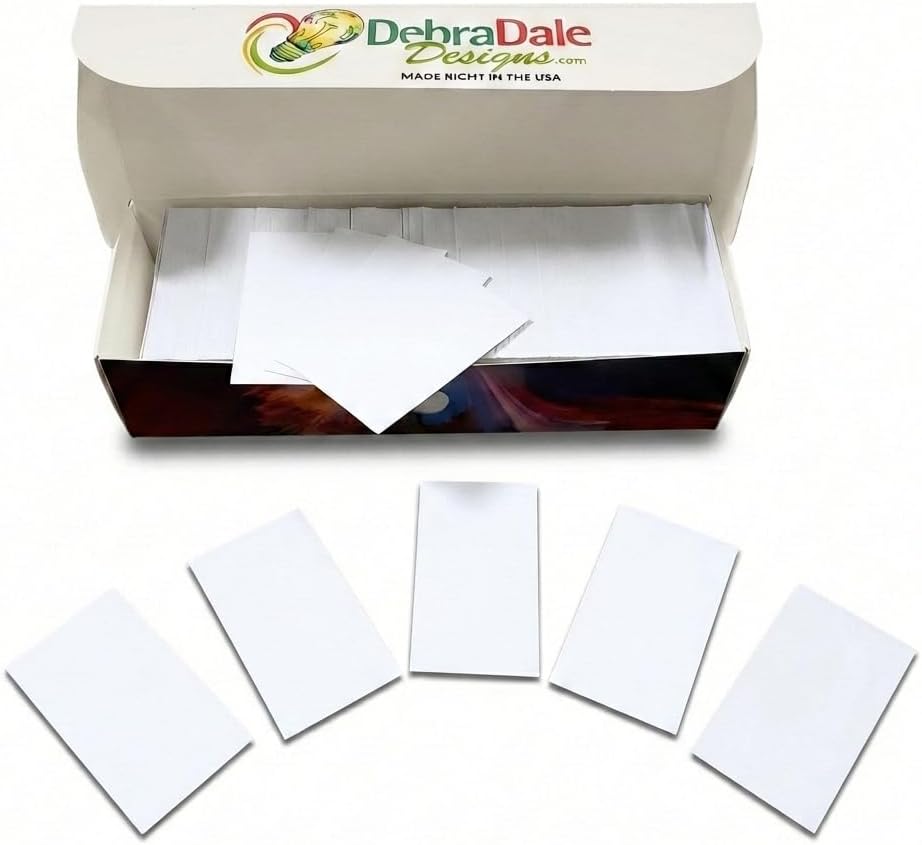 Debra Dale Designs Pocket Size Blank Flash Cards 2 x 3.5 Inch White Cards 800 Count 100 lb Cover 271 gsm Unruled and Unpunched Made in USA
