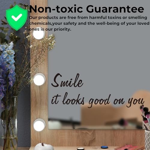 Image of Smile 'Looks Good on You' Mirror Decal, Positive Vinyl Decal for Kids & Teens' Bathroom