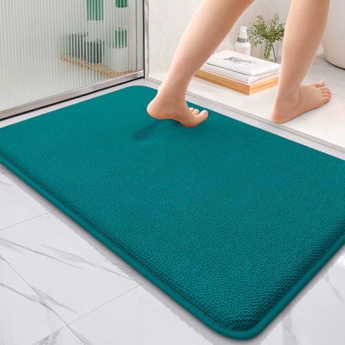 Image of OLANLY Thick Memory Foam Bath Mat Rug 36x24, Extra Soft Absorbent Bathroom Rug, Quick Dry Bath Mats, Non-Slip, Machine Washable Carpet for Bathroom, Tub and Shower, Home Decor Accessories, Deep Lake
