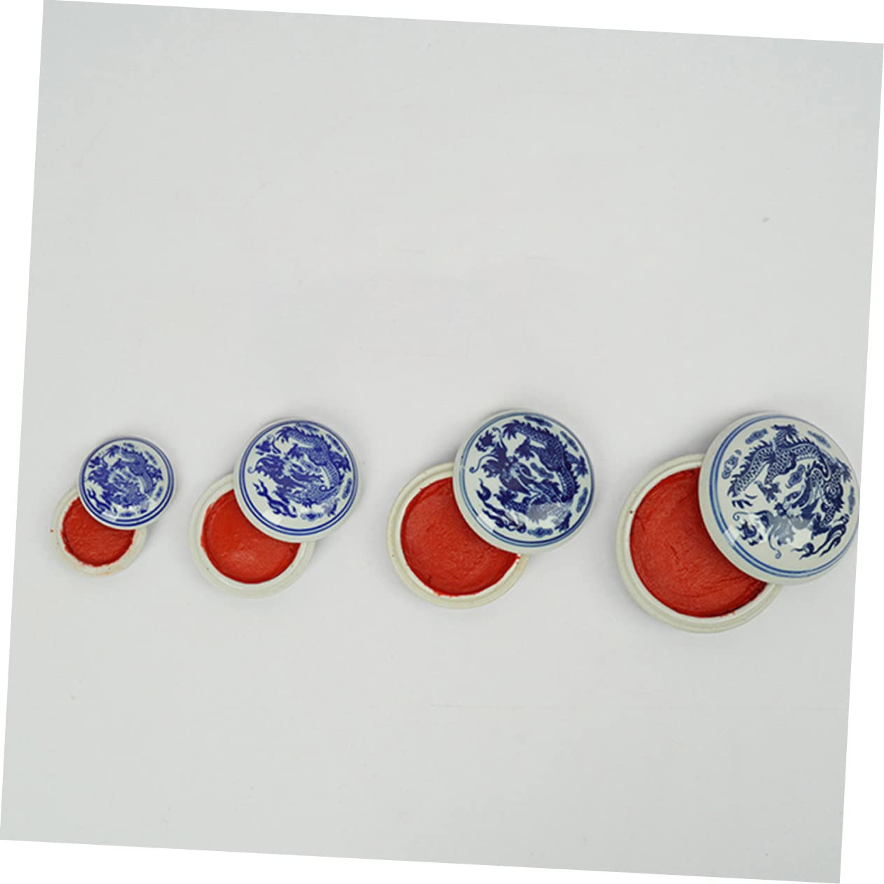 STOBOK Tampone di Inchiostro Stile Cinese per Calligrafia Motivo Drago in Ceramica, Alta Cromaticità e Sigillatura Uniforme per Creazioni Artigianali e Decorazioni di Carte, Confezione