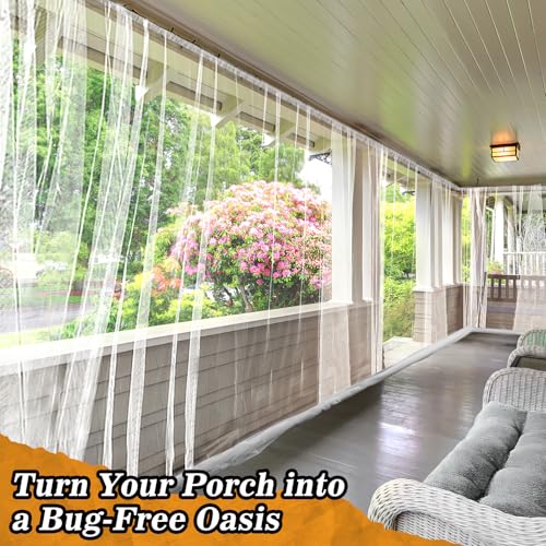 Image of 65x10ft Large Ultra-fine Mesh Mosquito Net, Patio Screen Netting, 1Pc White | Breathable, Easy to Cut, Bird Insect Pest Bugs Barrier, Outdoor Garden /Balcony /Porch /Raised Beds /Tree Protection