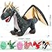 Karister 7Pcs Giant Dark Green Dragon Plush Toy, 21.7