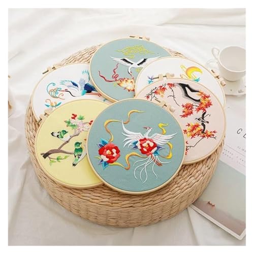 Broderie oiseau fleur kit complet point de croix estampé avec cerceau - 3