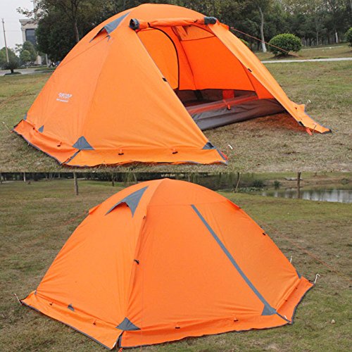 FLYTOP 1-2 Person Camping Tent Waterproof One Person Tent Portable Backpacking Tents for Camping Double Layer Dome Tent for Beach Mountaineering Travel Hiking Climbing for All Seasons