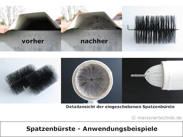 MEISSNER 50x Spatzenbürsten Ø 9cm Marderschutz, Nistschutz, Vogelabwehr, Spatzenabwehr