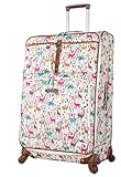 Lily Bloom Design Pattern 28' Luggage Softside Expandable With Double Spinner Wheels, Large Lightweight Suitcase Checked Bag For Women