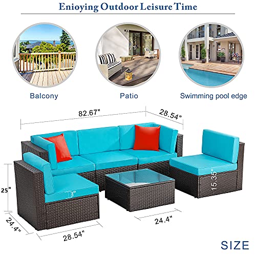 image for Vongrasig 6 Piece Patio Furniture Set, Small Outdoor Sectional Sofa Co