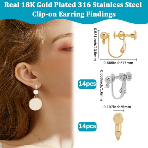 Composants de boucles d'oreilles à clipser Beebeecraft en acier inoxydable - 3