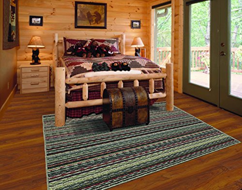 Garland Rug Carnival Area Rug, 5-Feet by 7-Feet, Random Multi-Color Stripes