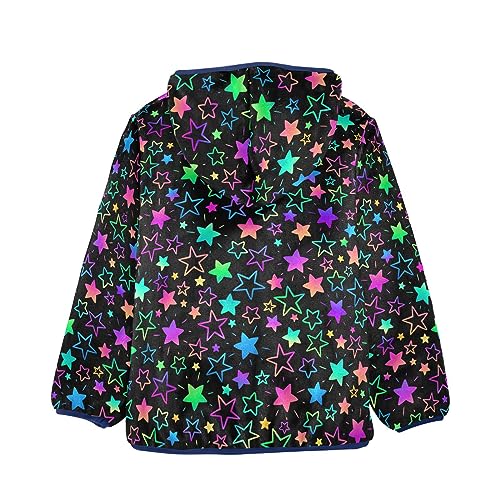 Bright Neon Stars Boys Fleece Hoody Jacket Zip Up Coat Warm Fall Winter Plush Jacket Long Sleeve Outerwear2
