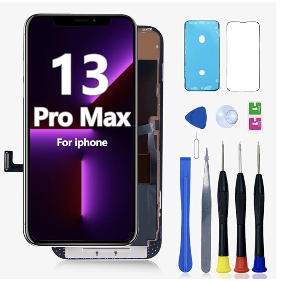 Écran tactile 3D pour iPhone 13 Pro Max 6.7 pouces avec adhésif étanche