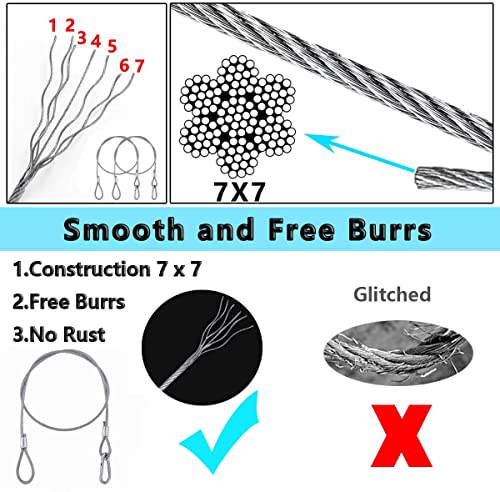 Lsqurel 5 Pack Stage Light Safety Cable Stainless Steel Security Wire For Lighting, Luggage, Garage Goor, Camera #TOP2