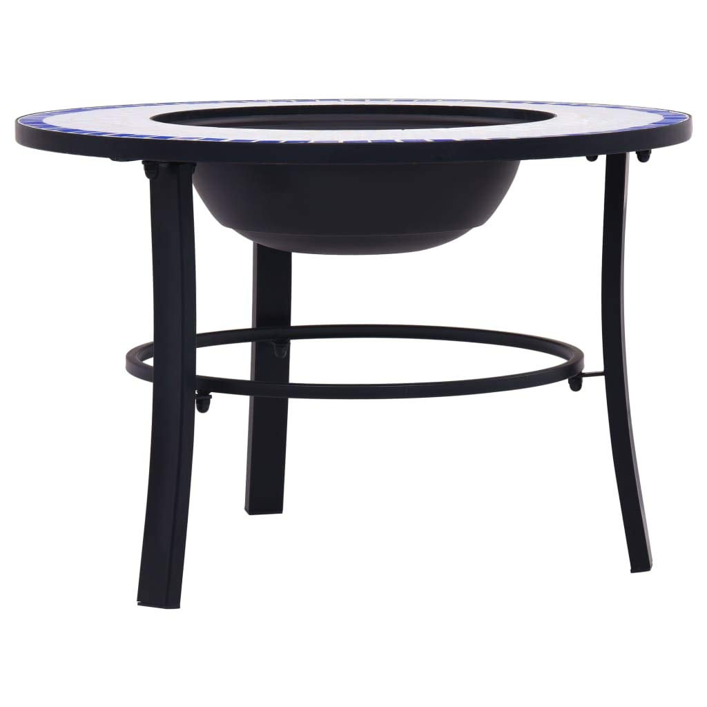 Tidyard Braciere da Giardino con Mosaico in Ceramica 68 cm,Griglia per Barbecue,Barbeque Giardino,Barbecue Balcone,Braciere da Esterno