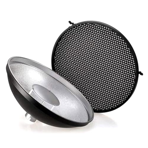Godox Black/Silver Beauty Dish Photography Reflector for AD200Pro II AD200pro AD200 AD360II Flash - Honeycomb Cover Included (AD-S3)