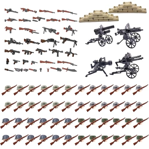 CYSNATU WW2 Building Set Action Figures with Weapon Accessories World War 2 Battle Pack Idea Gifts for Kids (154 Pcs)