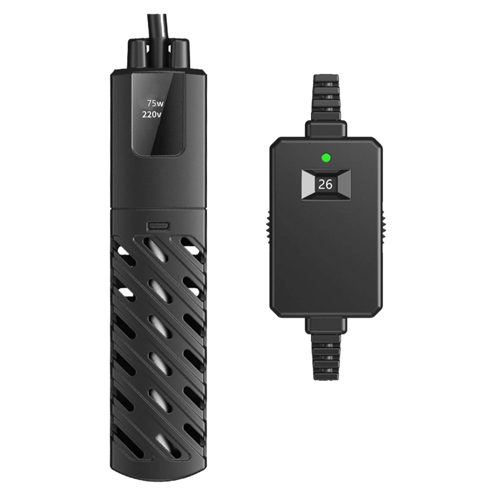 GERUI Mini calentador de acuario de 75 W, 40 L, 100-240 V, 50/60 Hz, rango de control de temperatura: 20 ℃ -34 ℃, utilizado para acuario y acuario PTC aislamiento automático de temperatura constante