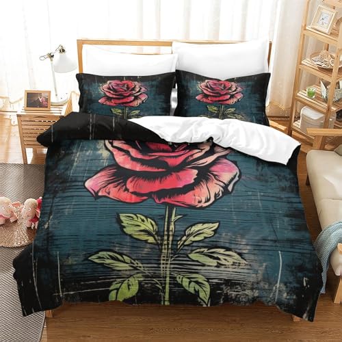 Housse de couette roses anciennes style vieilli pour chambre - 3