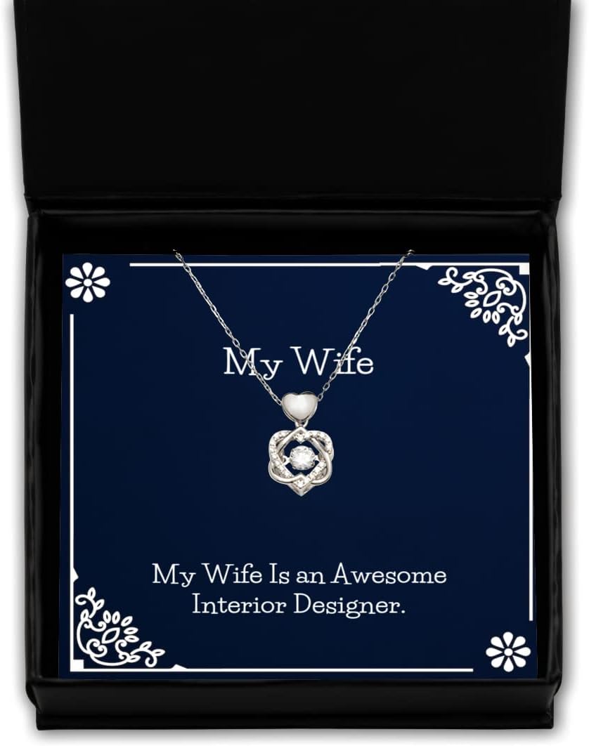 Krumfortable Living My Wife is an Awesome Interior Designer. Heart Knot Silver Necklace, Wife, Love for Wife