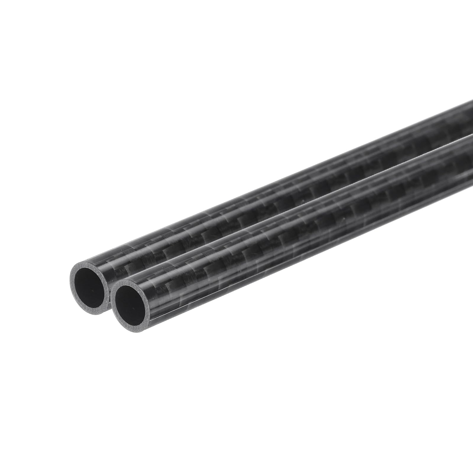 QUARKZMAN 2 Piezas Tubo de Fibra de Carbono 6 x 8 x 500mm Superficie Brillante Barra 3K Enrollada en Rollo de Fibra de Carbono Pura para Aviones RC Multicóptero