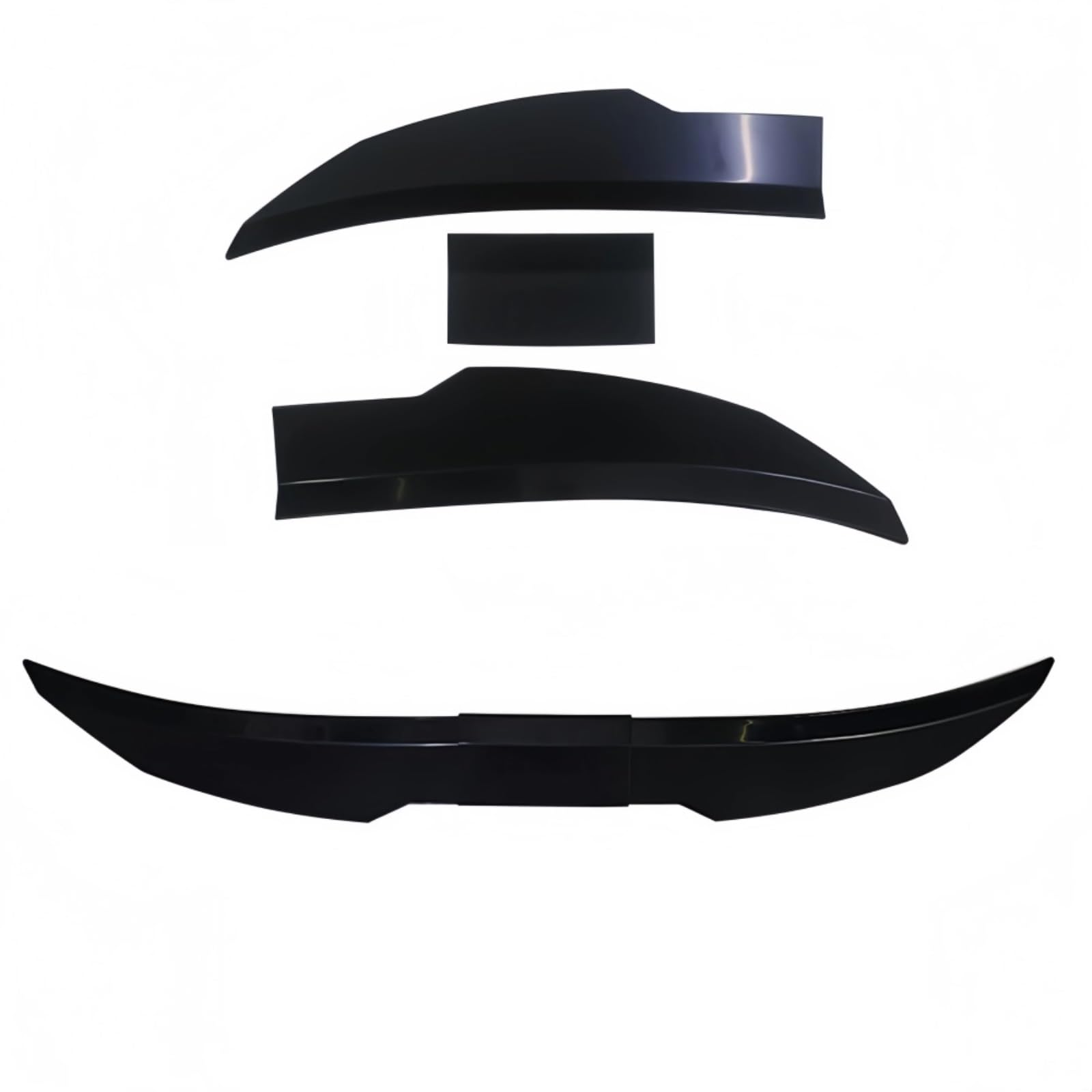Spoiler dachowy 3 szt. Uniwersalny tylny spojler skrzydłowy bagażnika 115-125 cm akcesoria samochodowe(Black)