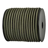 Abma Cord ショックコード バンジーコード 5mm 弾性 ゴム紐 ゴムロープ ストレッチコード 荷物固定 軽トラック ターポリン カーゴネット クラフト DIY用など（10M）-アーミーグリーン
