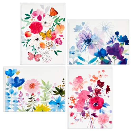 Hallmark Blank Cards with Envelopes, Assorted 48-Pack (Painted Flowers)