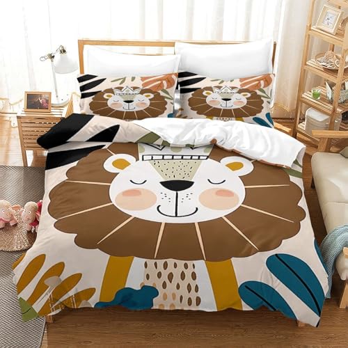 Parure de lit agneau 3D confortable et résistante avec housse de couette